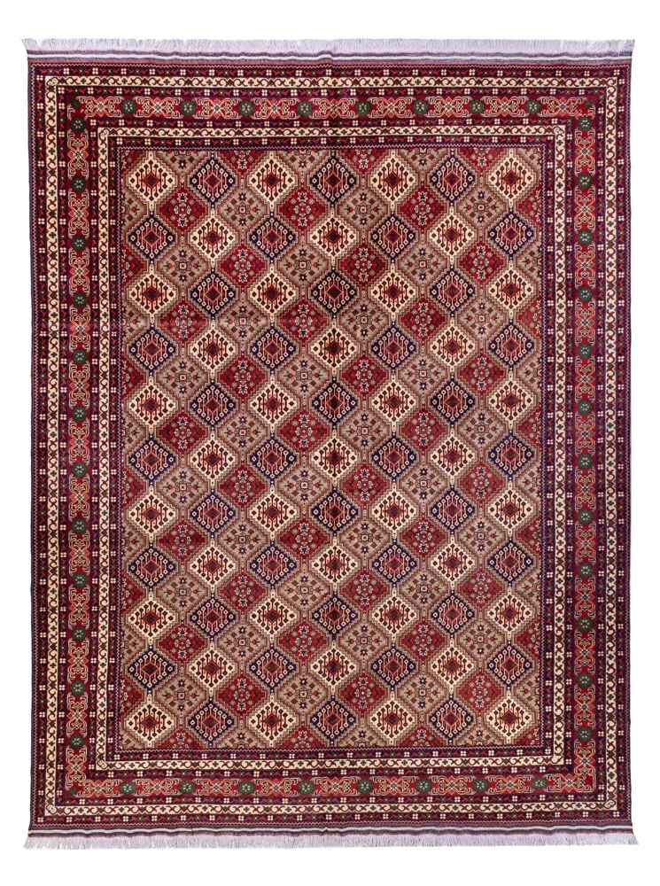 Afghansk teppe - 382 x 290 cm - mørk beige