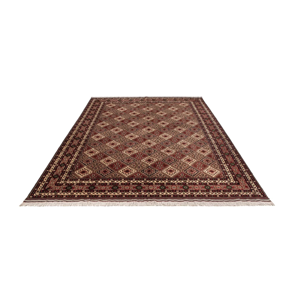 Afghansk teppe - 382 x 290 cm - mørk beige