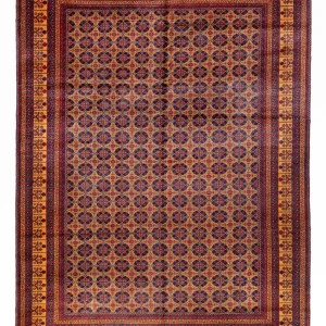 Afghansk teppe - 388 x 286 cm - mørk beige