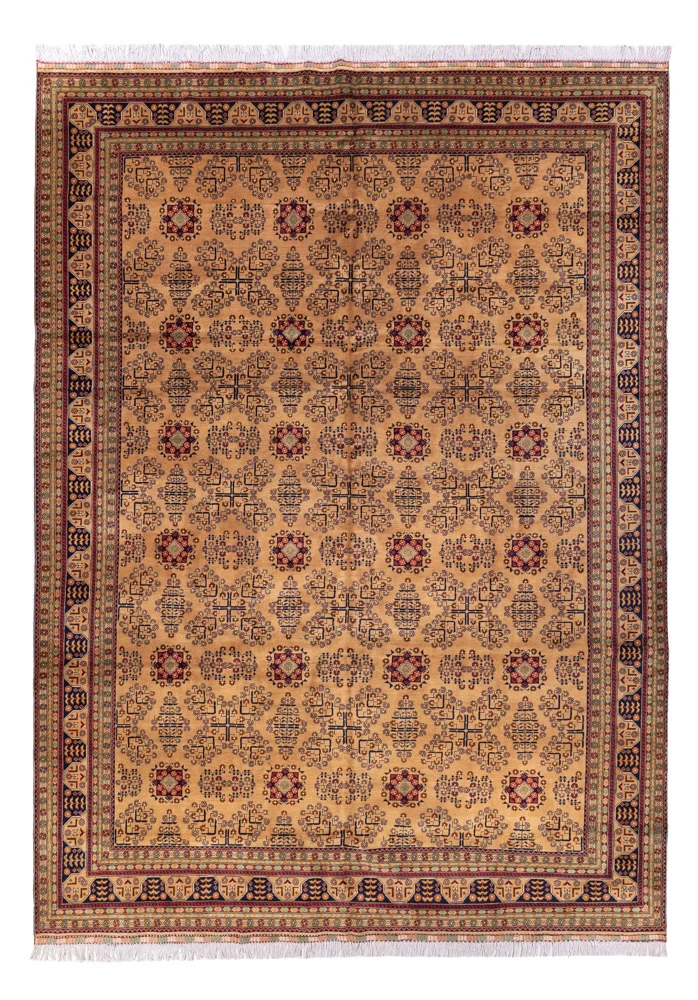 Afghansk teppe - 390 x 290 cm - mørk beige