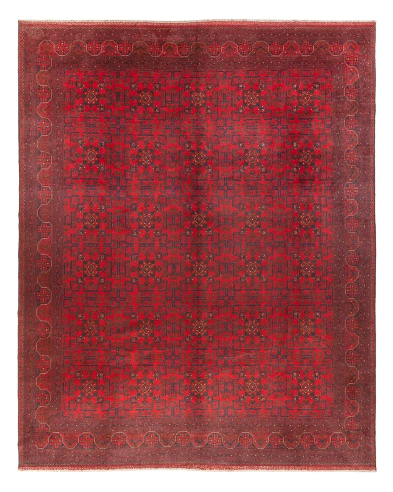 Afghansk teppe - 391 x 305 cm - bordeaux rød