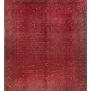 Afghansk teppe - 391 x 305 cm - bordeaux rød