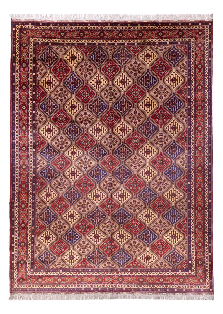 Afghansk teppe - 410 x 300 cm - mørk beige