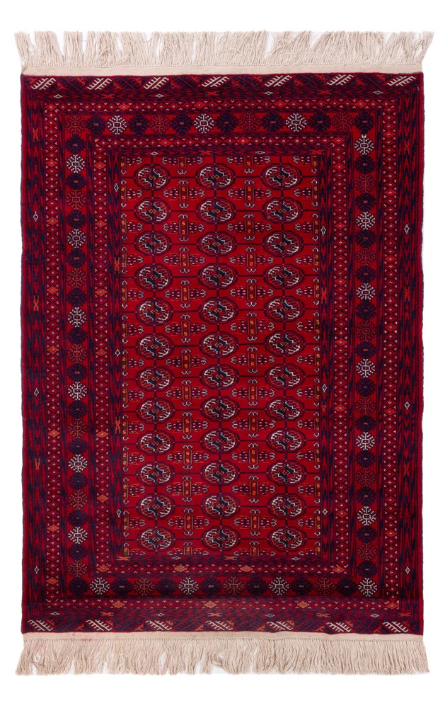 Afghansk teppe - Bukhara - 189 x 133 cm - mørk rød