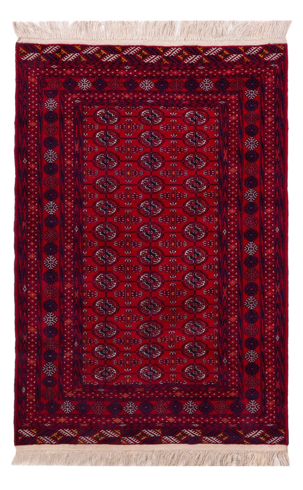 Afghansk teppe - Bukhara - 196 x 133 cm - mørk rød