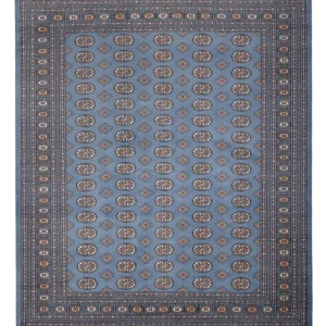 Afghansk teppe - Bukhara - 305 x 249 cm - lyseblå