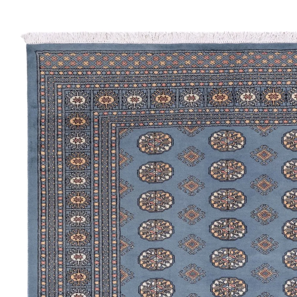 Afghansk teppe - Bukhara - 305 x 249 cm - lyseblå