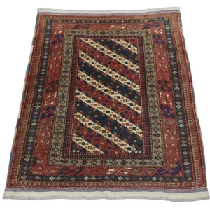 Afghansk teppe - Bukhara square - 103 x 93 cm - mørkeblå