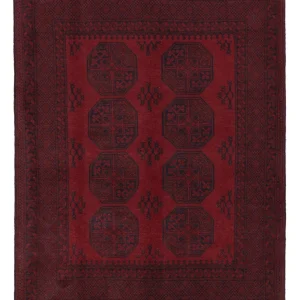 Afghansk teppe - Filpa - 193 x 150 cm - mørk rød