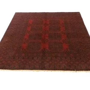 Afghansk teppe - Filpa - 194 x 151 cm - rød