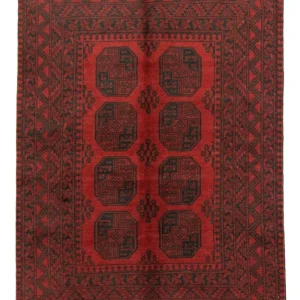 Afghansk teppe - Filpa - 196 x 145 cm - rød
