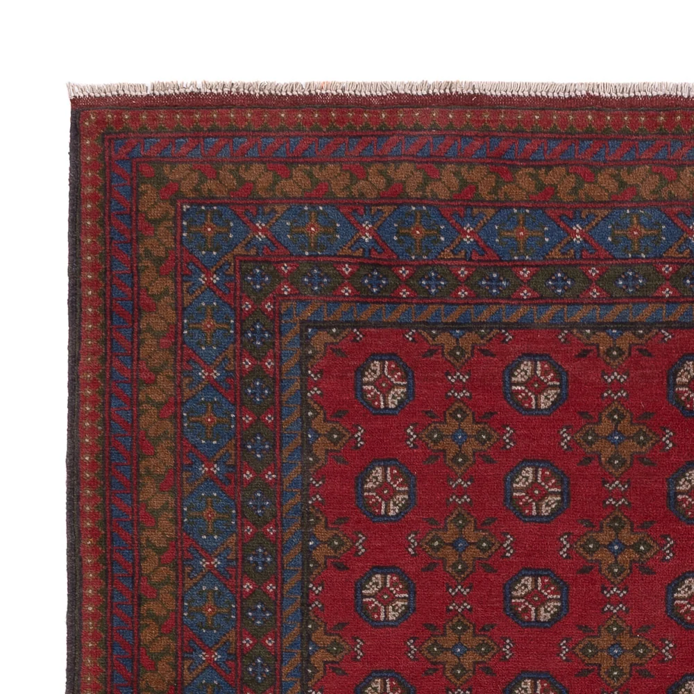 Afghansk teppe - Filpa - 196 x 152 cm - mørk rød
