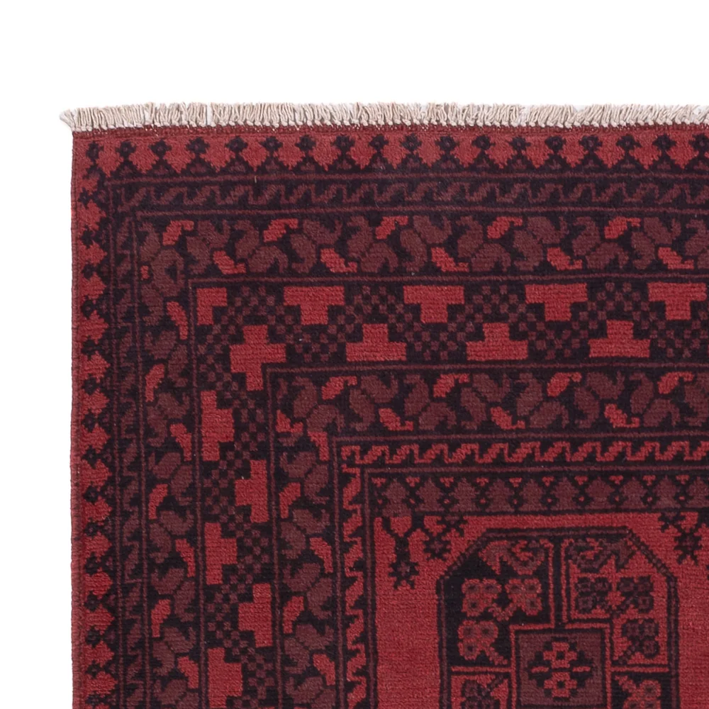 Afghansk teppe - Filpa - 198 x 142 cm - mørk rød