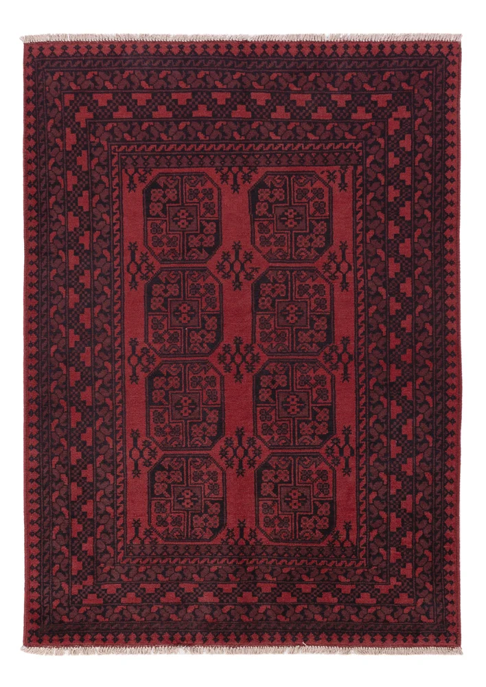 Afghansk teppe - Filpa - 198 x 142 cm - mørk rød