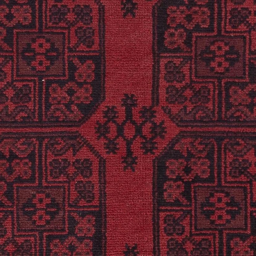 Afghansk teppe - Filpa - 198 x 142 cm - mørk rød