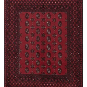 Afghansk teppe - Filpa - 199 x 149 cm - mørk rød