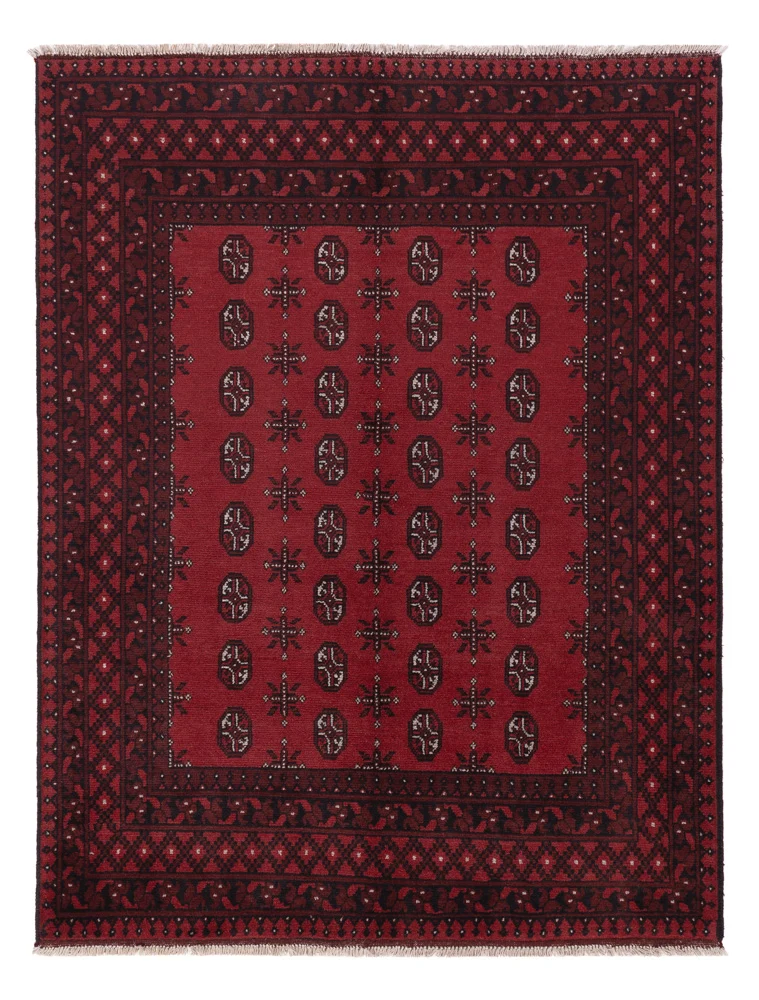 Afghansk teppe - Filpa - 199 x 149 cm - mørk rød