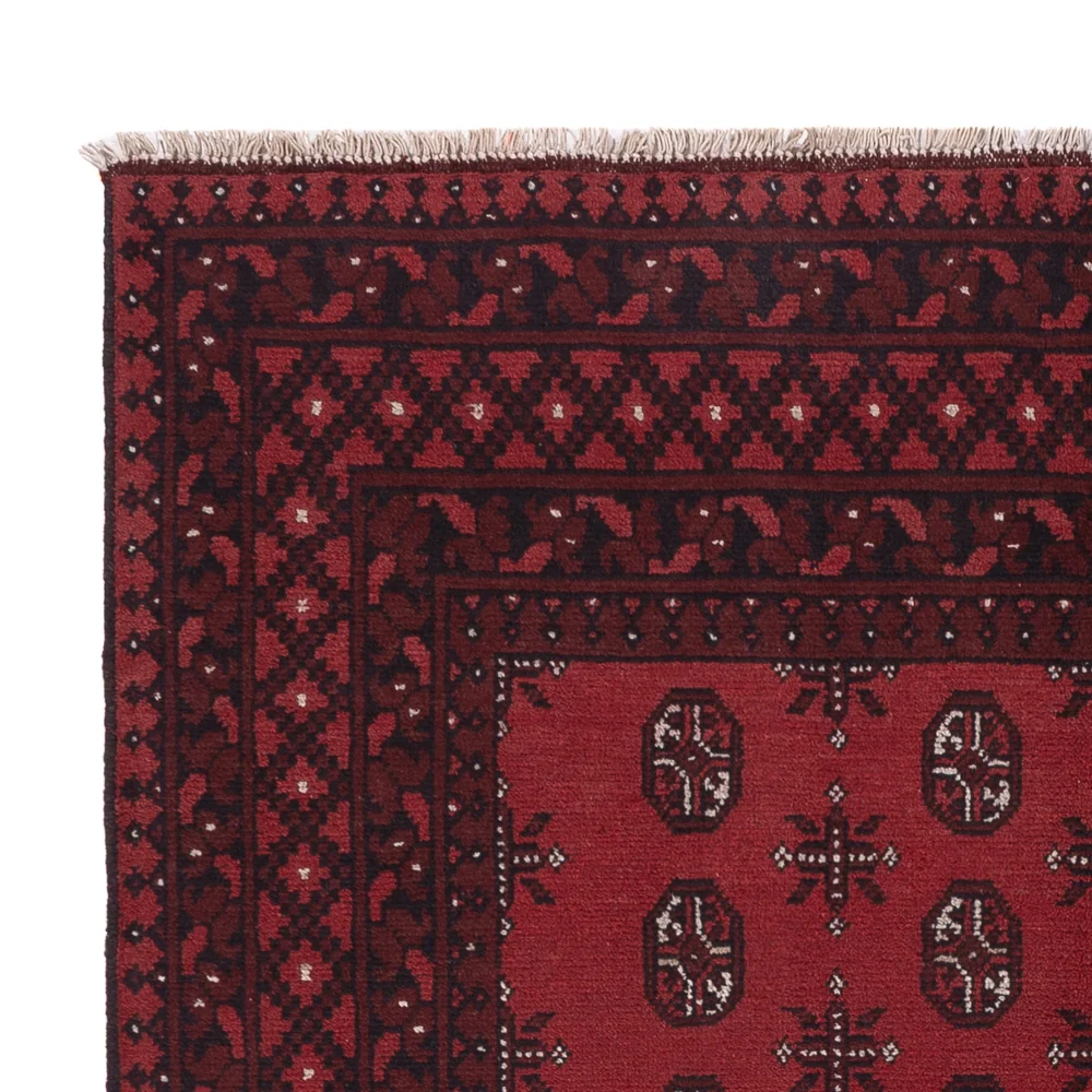 Afghansk teppe - Filpa - 199 x 149 cm - mørk rød