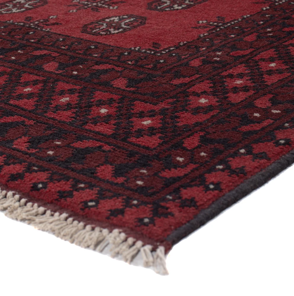 Afghansk teppe - Filpa - 199 x 149 cm - mørk rød