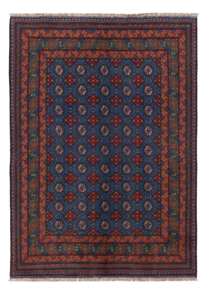 Afghansk teppe - Filpa - 201 x 150 cm - mørkeblå
