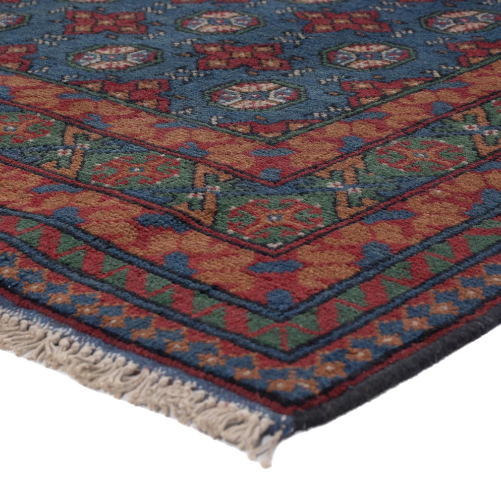 Afghansk teppe - Filpa - 201 x 150 cm - mørkeblå