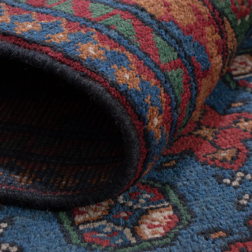 Afghansk teppe - Filpa - 201 x 150 cm - mørkeblå