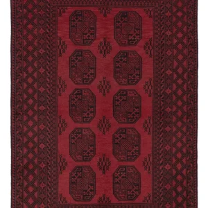 Afghansk teppe - Filpa - 242 x 162 cm - mørk rød