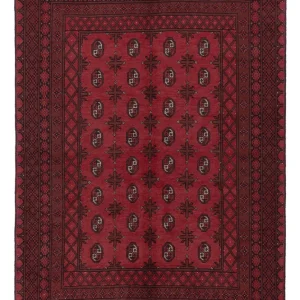 Afghansk teppe - Filpa - 242 x 164 cm - mørk rød