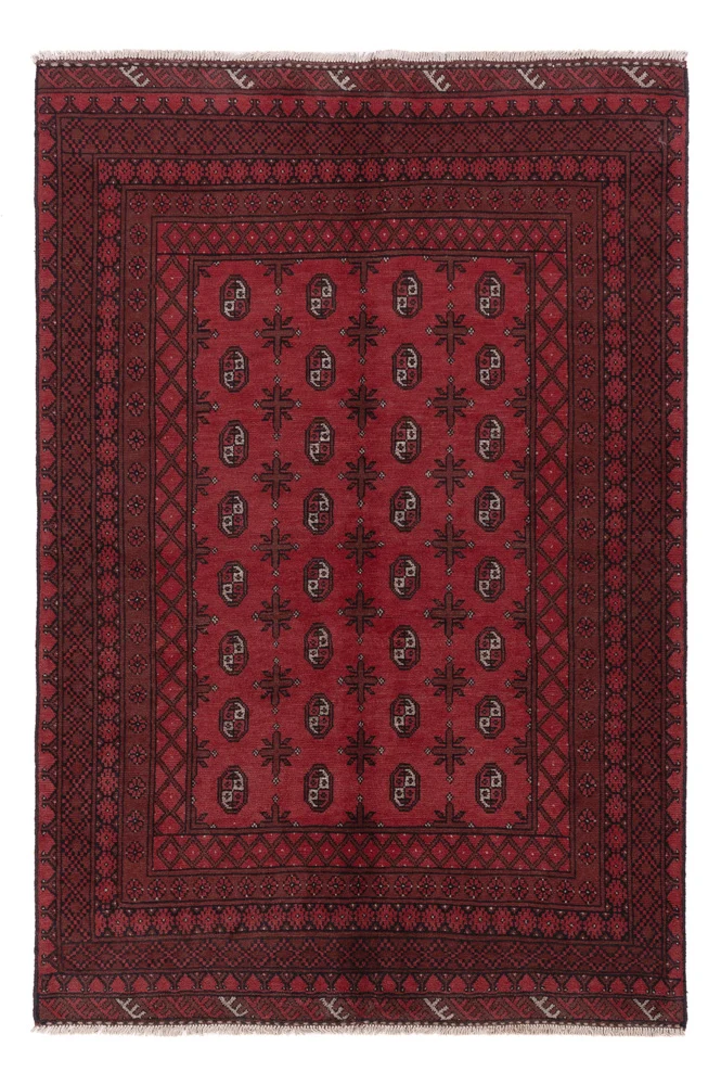 Afghansk teppe - Filpa - 242 x 164 cm - mørk rød