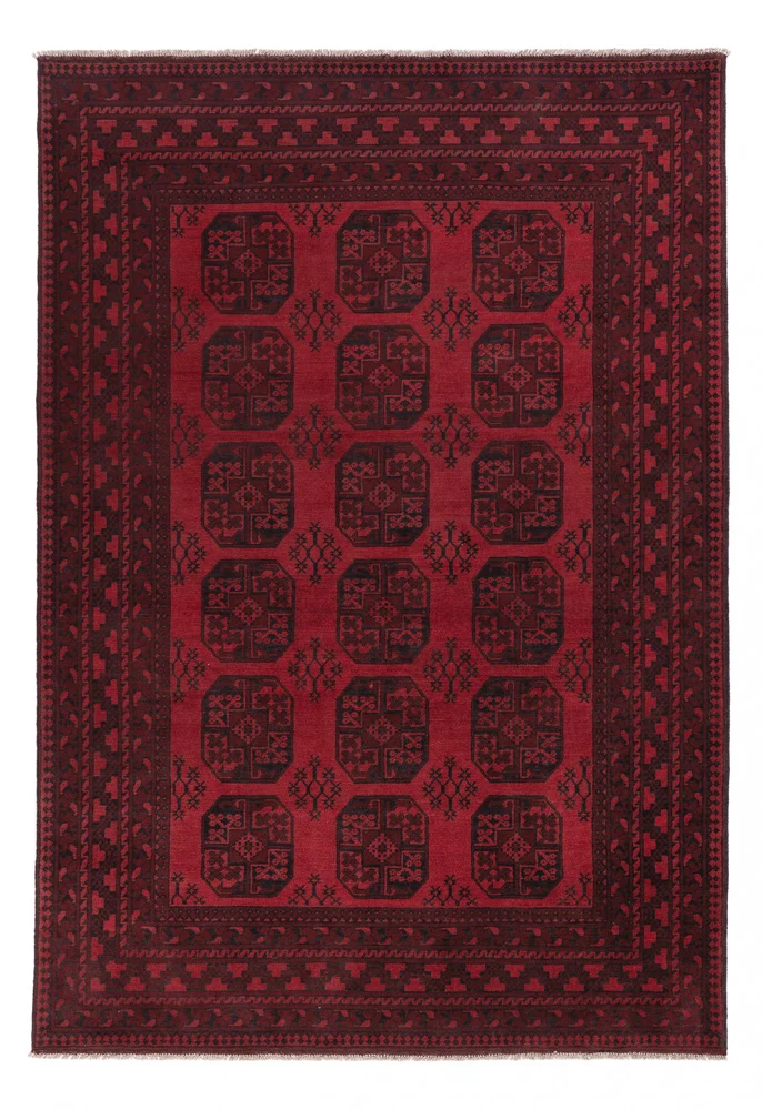 Afghansk teppe - Filpa - 288 x 197 cm - mørk rød