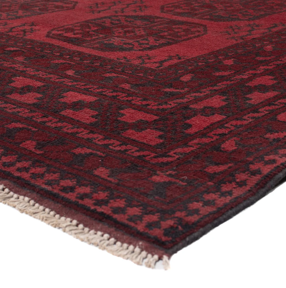 Afghansk teppe - Filpa - 288 x 197 cm - mørk rød