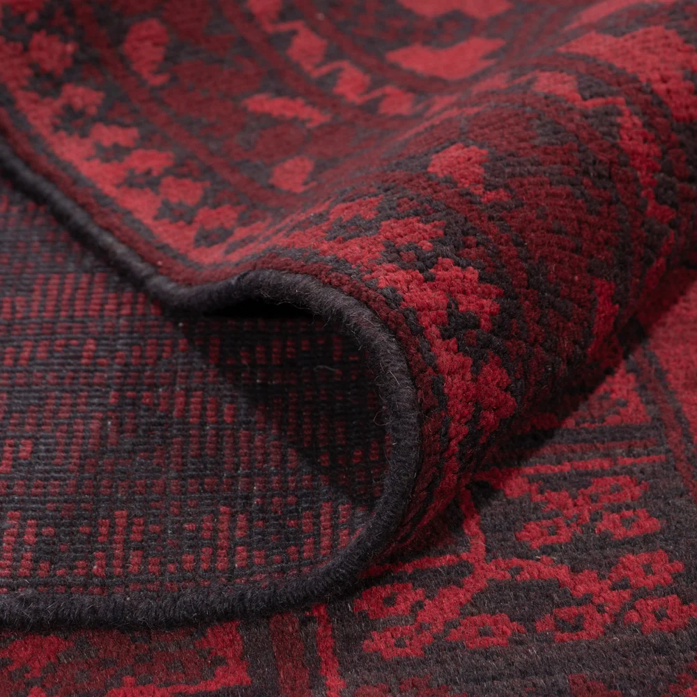 Afghansk teppe - Filpa - 288 x 197 cm - mørk rød