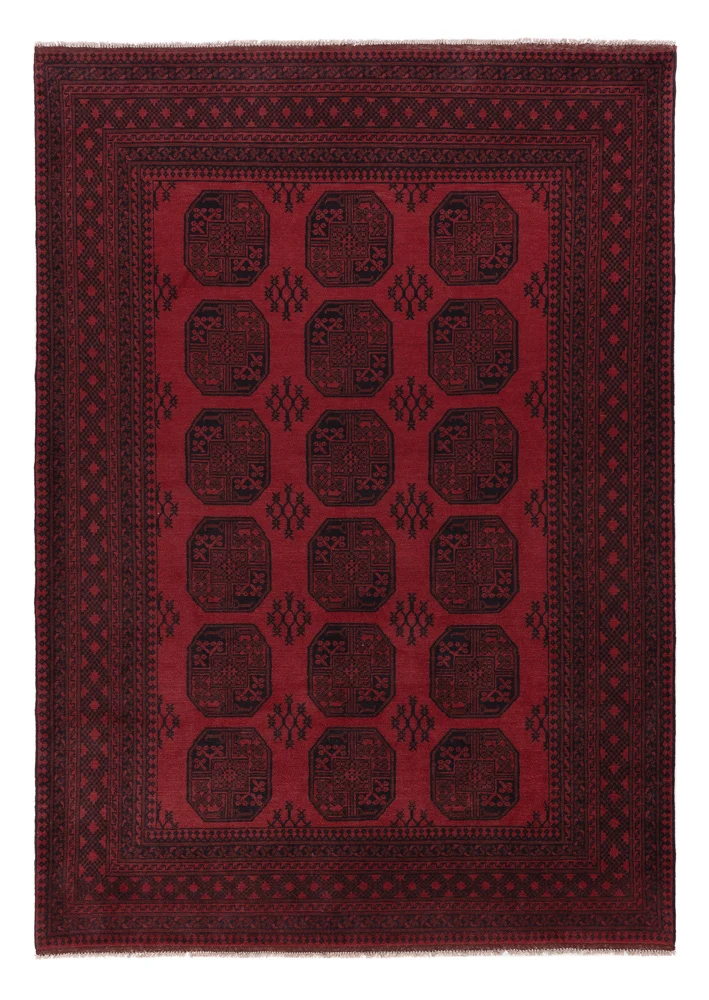 Afghansk teppe - Filpa - 290 x 206 cm - mørk rød