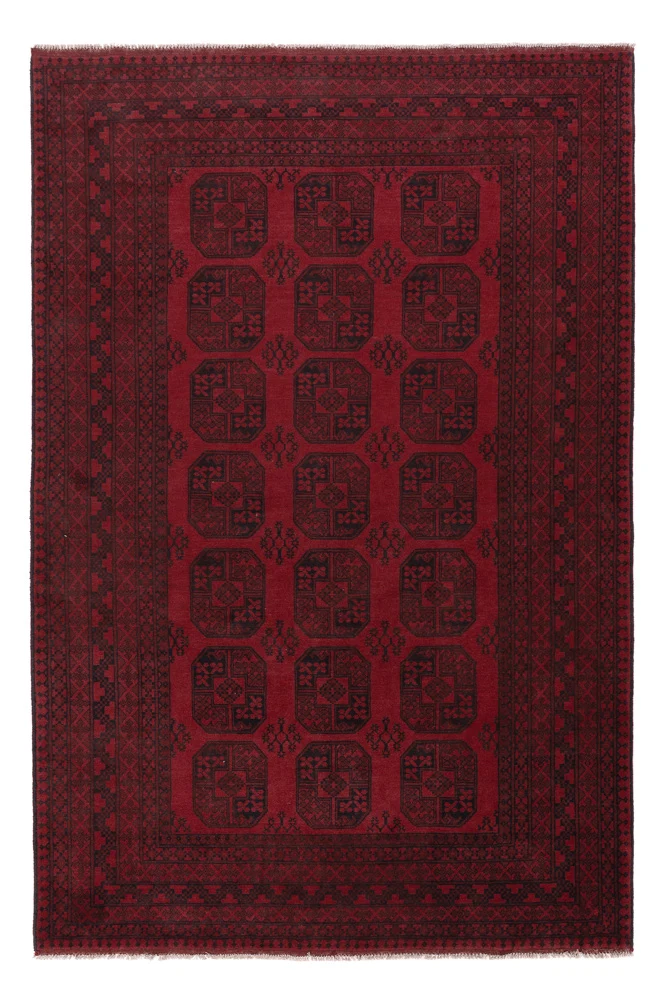 Afghansk teppe - Filpa - 293 x 197 cm - mørk rød