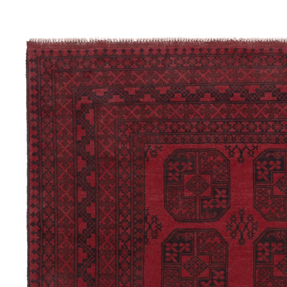 Afghansk teppe - Filpa - 293 x 197 cm - mørk rød
