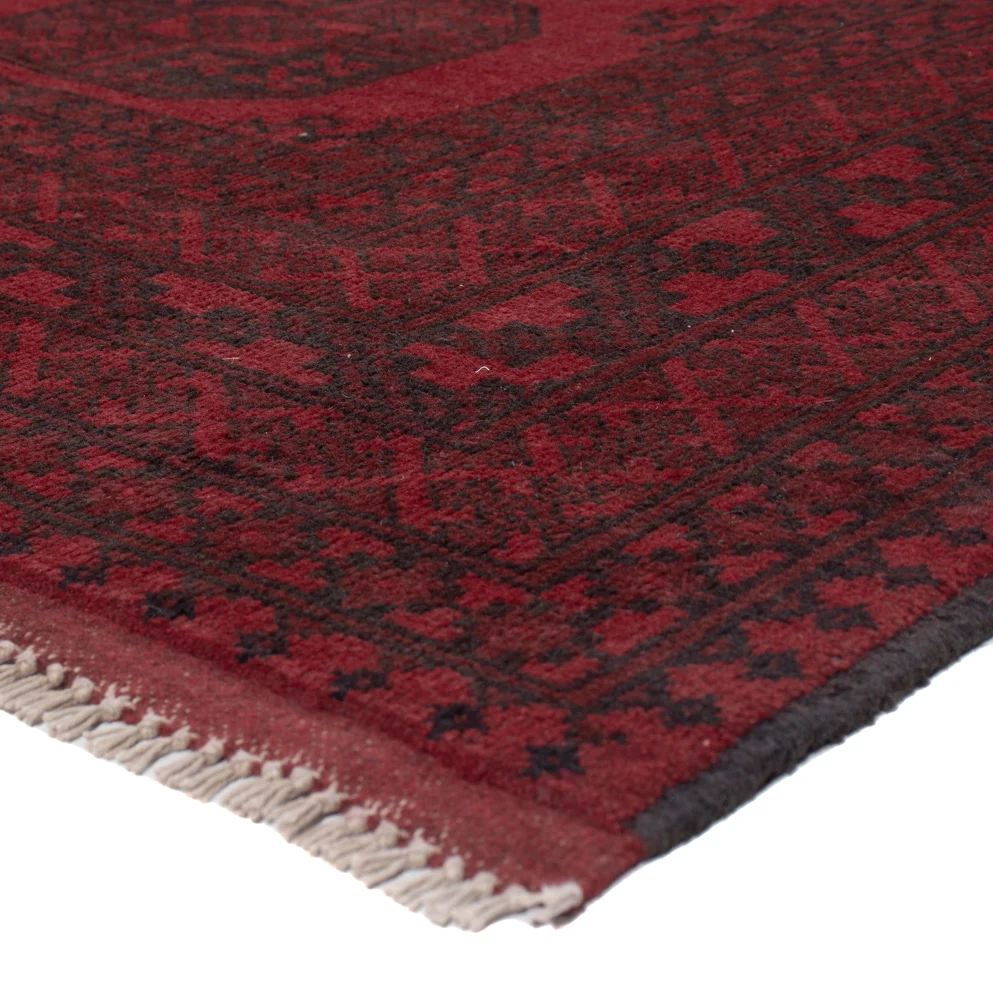 Afghansk teppe - Filpa - 293 x 197 cm - mørk rød