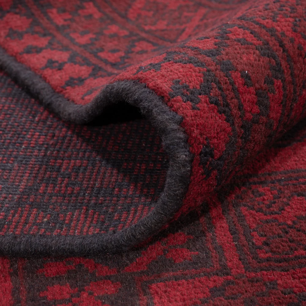 Afghansk teppe - Filpa - 293 x 197 cm - mørk rød
