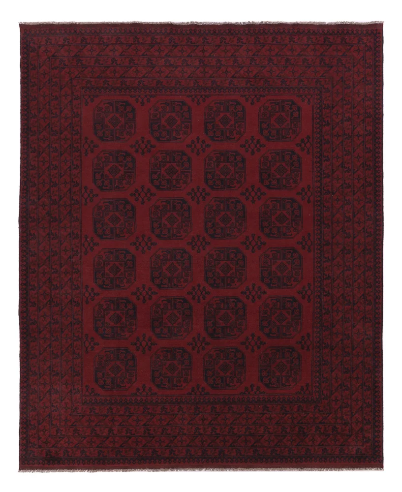Afghansk teppe - Filpa - 302 x 252 cm - mørk rød