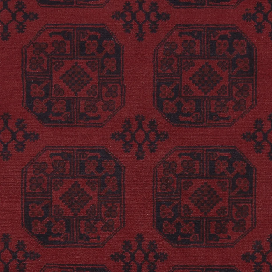 Afghansk teppe - Filpa - 302 x 252 cm - mørk rød