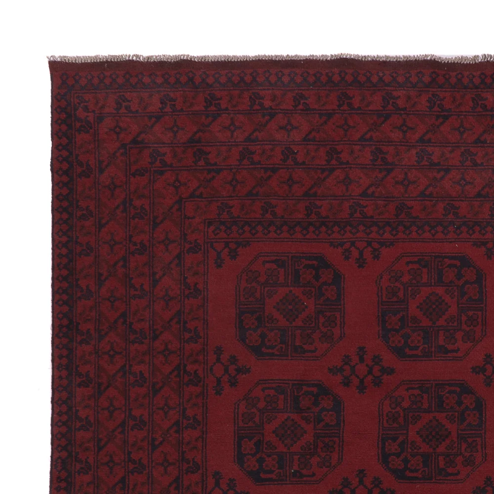 Afghansk teppe - Filpa - 302 x 252 cm - mørk rød