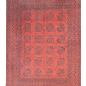 Afghansk teppe - Filpa - 329 x 250 cm - mørk rød