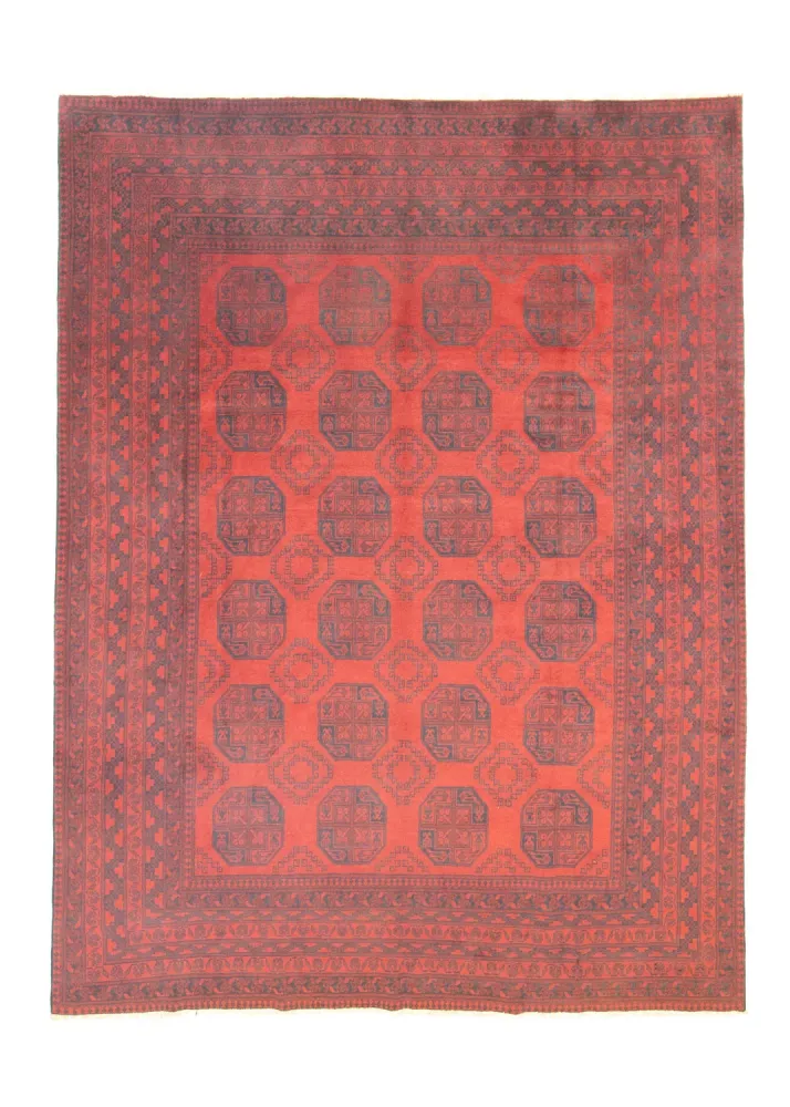 Afghansk teppe - Filpa - 329 x 250 cm - mørk rød