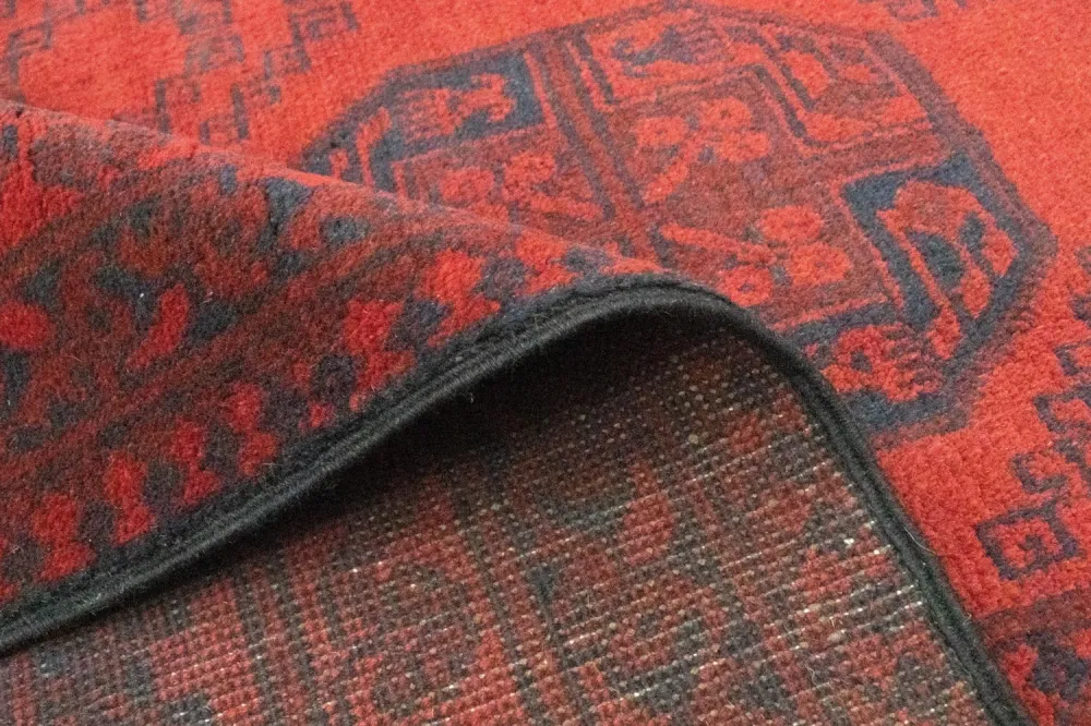 Afghansk teppe - Filpa - 329 x 250 cm - mørk rød