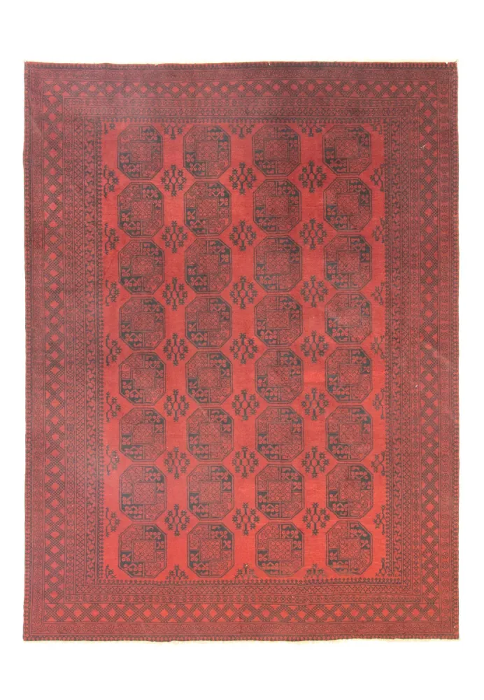 Afghansk teppe - Filpa - 345 x 256 cm - mørk rød