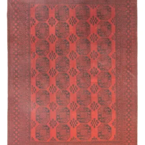 Afghansk teppe - Filpa - 345 x 256 cm - mørk rød