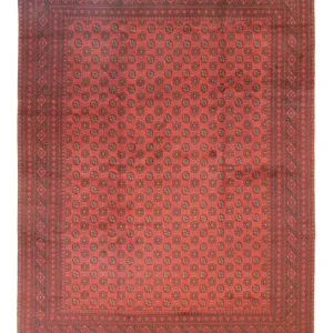 Afghansk teppe - Filpa - 390 x 302 cm - mørk rød