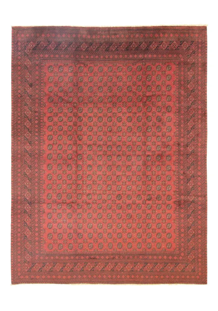 Afghansk teppe - Filpa - 391 x 299 cm - mørk rød