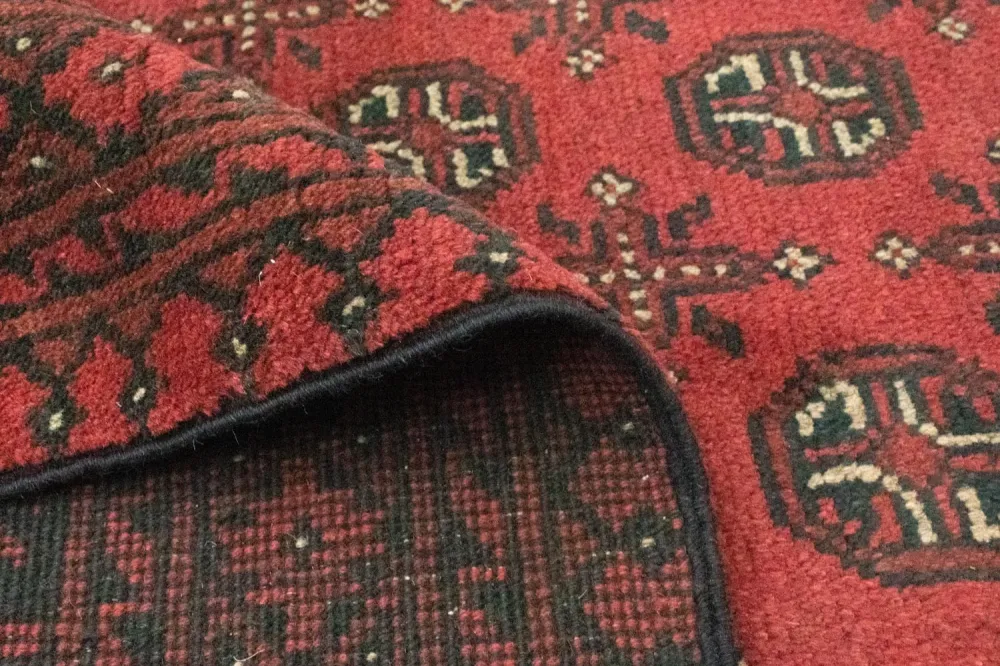 Afghansk teppe - Filpa - 391 x 299 cm - mørk rød