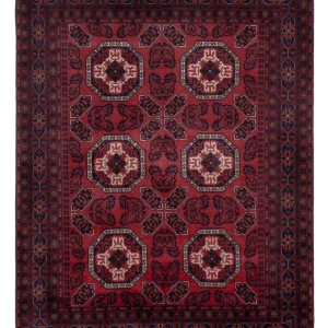 Afghansk teppe - Royal - 198 x 151 cm - rød