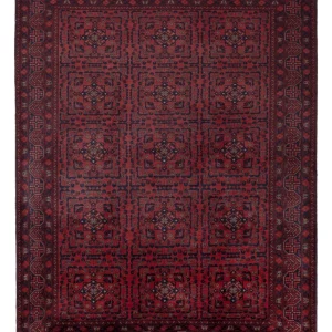 Afghansk teppe - Royal - 198 x 153 cm - rød